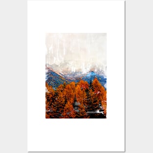 Scenic Autumn Vibe From The Zillertal Alps In Italy Posters and Art